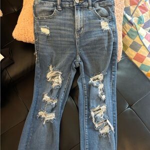 American Eagle Outfitters Blue Skinny Distressed Jeans